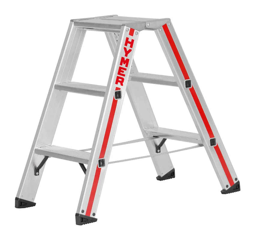 Rabatt HYMER Stufenstehleiter 8024 - beidseitig begehbar