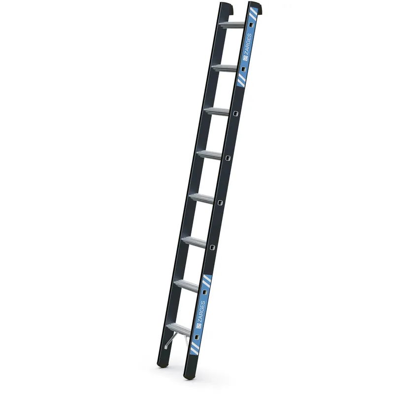 Sonderaktion ZARGES Gebördelte Sprossen-Anlegeleiter Megastep L - Aluminium eloxiert