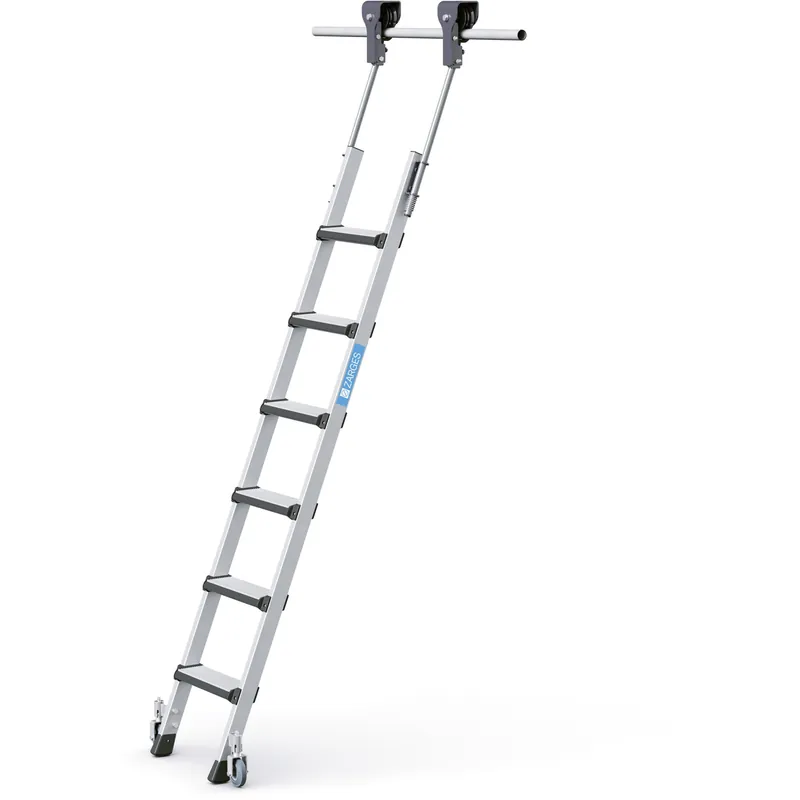 ZARGES Geschraubte Stufen-Regalleiter Comfortstep Trec LH - fahrbar Highlight