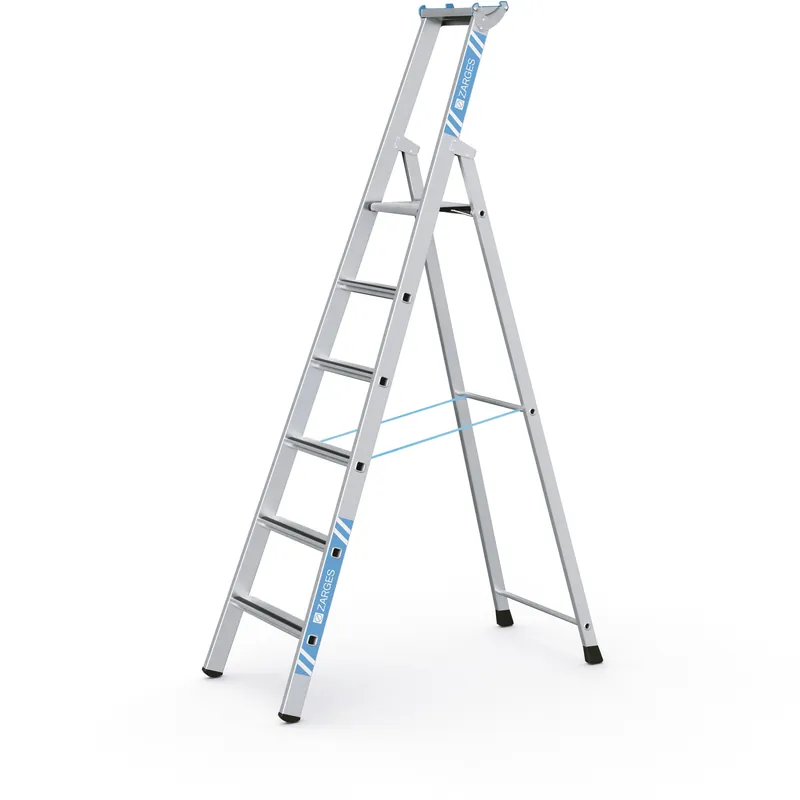 ZARGES Gebördelte Stufen-Stehleiter Saferstep S - Aluminium eloxiert Sonderaktion