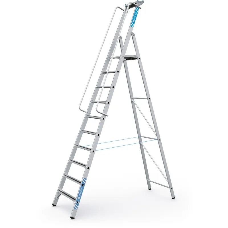 Finale Aktion ZARGES Gebördelte Stufen-Stehleiter Meistertritt S - Aluminium natur