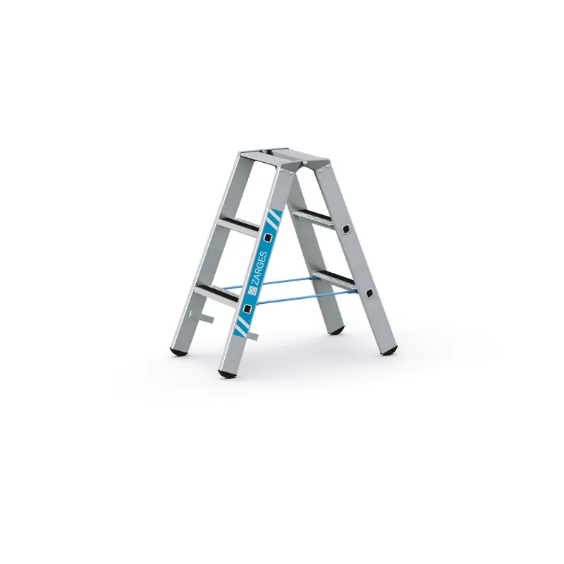 ZARGES Gebördelte Stufen-Stehleiter R13step B - Aluminium eloxiert Echt