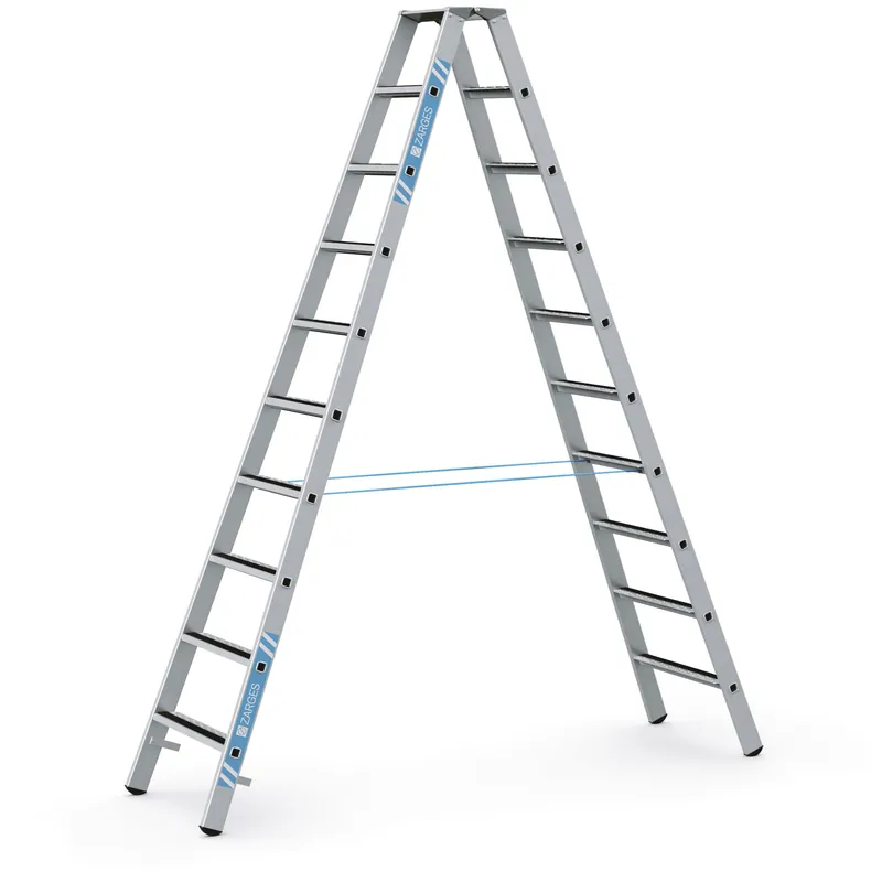 ZARGES Gebördelte Stufen-Stehleiter R13step B - Aluminium eloxiert Neu
