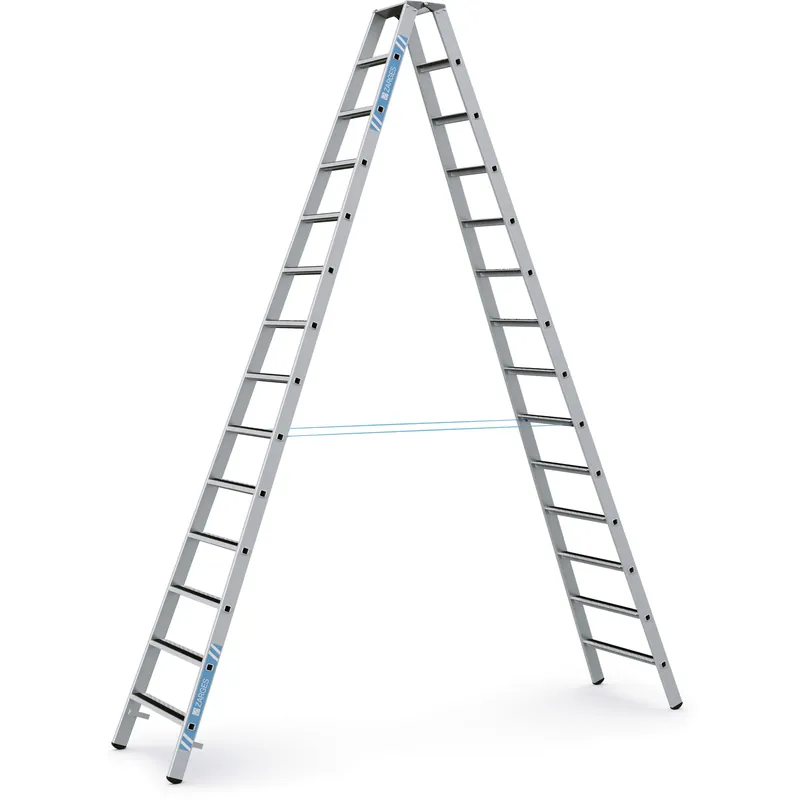 Ausverkauf ZARGES Gebördelte Stufen-Stehleiter R13step B - Aluminium eloxiert