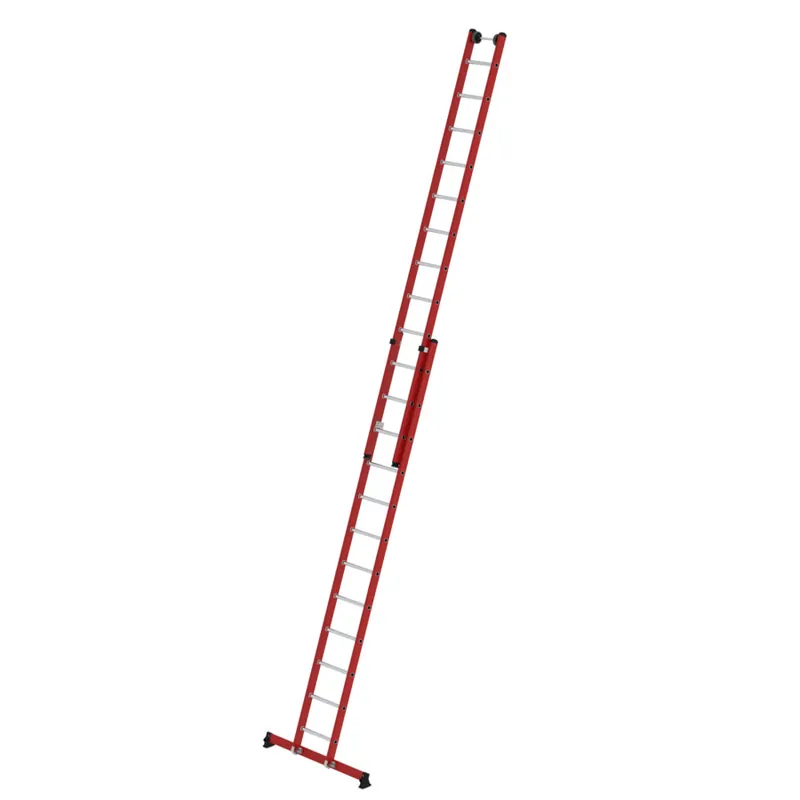 MUNK Sprossen-Schiebeleiter 2-teilig GFK/Alu mit nivello®-Traverse Heißes Angebot