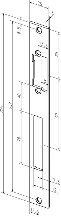 Online Kaufen Flachschließbl.691 VA ma ktg.B.25xL.250mm DIN L/R ASSA ABLOY