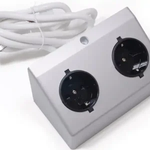 Doppel-Anbausteckdose 230 V Silberfarben L&S Knallerangebot