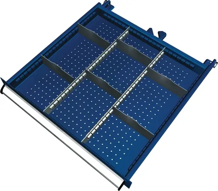 Markenware Schubladenunterteilungsmaterial Front-H.150-175mm 2 Längs-/6 Querteiler