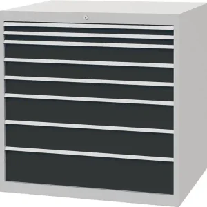 Saisonangebot Schubladenschrank H1019xB1005xT736mm lichtgrau/grau 8 Schubl.Vollauszug Bedrunka