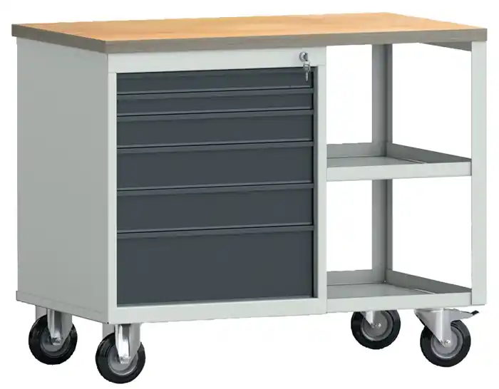 Top-Angebot Werkbank PW 700 B1000xT620xH805mm Buche Multiplex lichtgrau/grau 6 Schubl.
