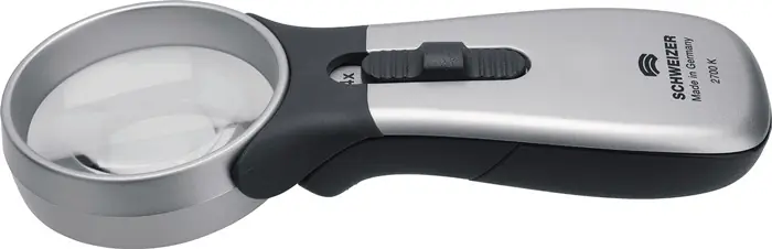 Handleuchtlupe Tech-Line CLASSIC Vergr.4x LED Linsen-D.55,0mm SCHWEIZER Highlight