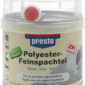 Top-Preis 2K-Feinspachtel weiß,Härter rot 1000g Dose PRESTO VE: 6 Stück