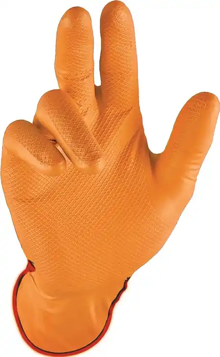 Einw.-Handsch.Grip Orange Gr.9 orange Nitril 50 St./Box Markenware