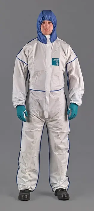 Sale Schutzoverall AlphaTec® 1800 Comfort Gr.L weiß/blau PSA III ANSELL
