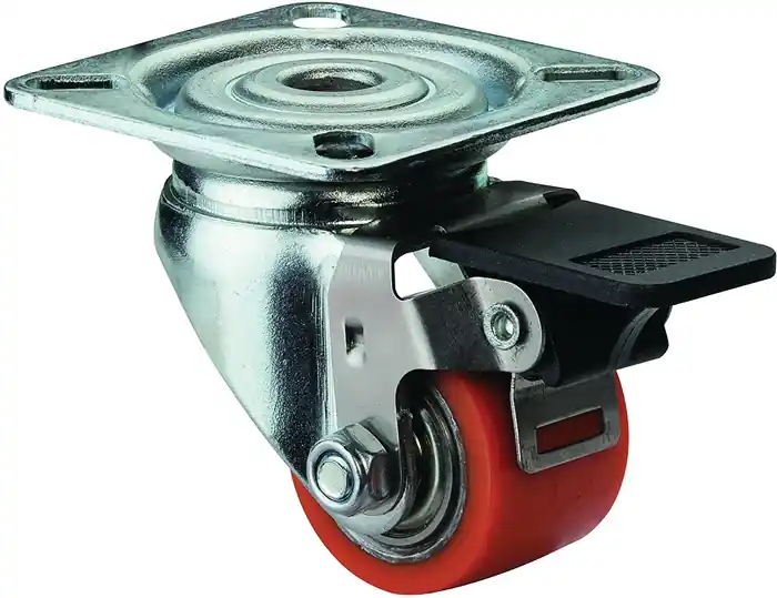 Lenkrolle m.Festst.D.35mm Trgf.100kg m.Platte kompakt PU BS ROLLEN Wochenendangebot