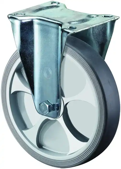 Nur Heute Bockrolle D.125mm Trgf.120kg thermopl.Ku.Platte L104xB80mm BS ROLLEN