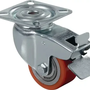 Lenkrolle m.Festst.D.50mm Trgf.120kg m.Platte kompakt PU BS ROLLEN Versand Am Gleichen Tag
