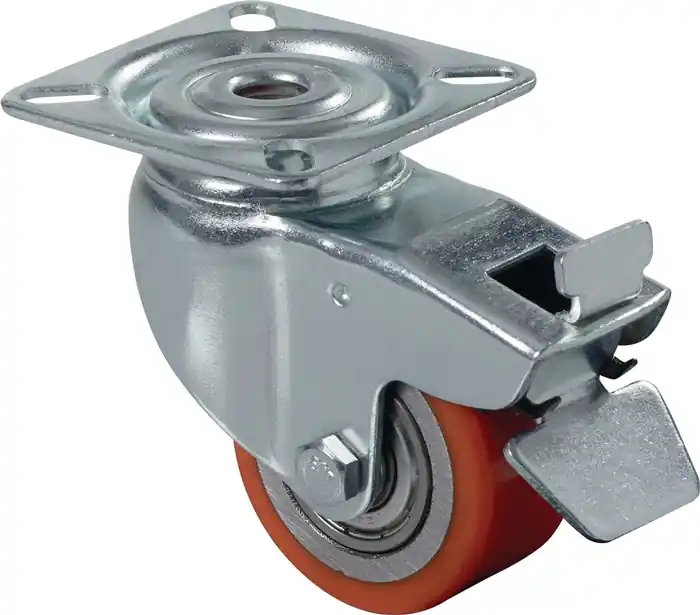 Lenkrolle m.Festst.D.50mm Trgf.120kg m.Platte kompakt PU BS ROLLEN Versand Am Gleichen Tag
