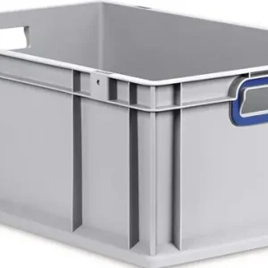Jetzt Kaufen Transportstapelbehälter L600xB400xH220mm grau PP offener Griff blau