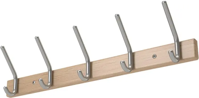 Top-Seller Wandgarderobe Holzprofil Buche 9 Hut-/9 Mantelh.L.1300mm Hakenabstand 150mm