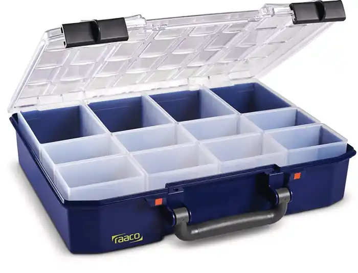 Sortimentskasten CarryLite 80 4x8-12 B337xT278xH80mm 12 Fächer blau RAACO Super-Preis