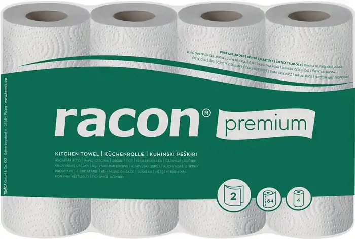 Letzte Chance Küchenrolle racon® premium K-2 B220xL250ca.mm weiß 2-lagig,perforiert 4 Rl./PAK