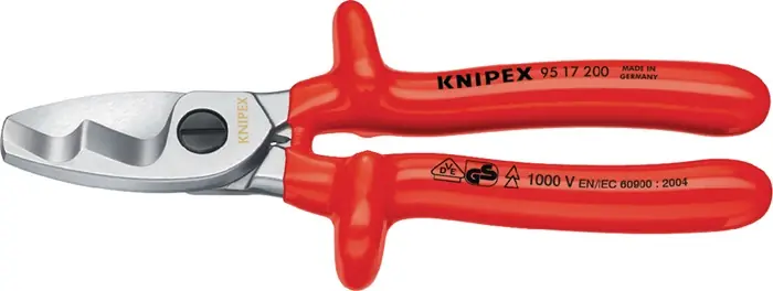 Kabelschere L.200mm Kopf verchr.VDE tauchisol.KNIPEX Neu