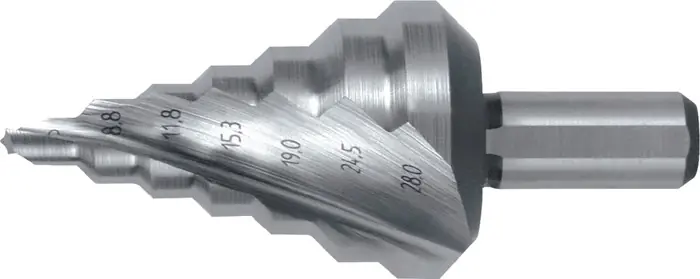 Top-Seller Stufenbohrer Bohrber.5-28mm HSS Spiralnut Z.2 Stufen 7 RUKO