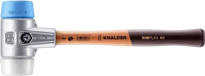 Meistverkauft Schonhammer SIMPLEX L.405mm Kopf-D.60mm HO Superplast.weiß/TPE-soft blau HALDER