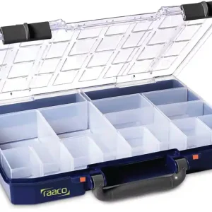 Sortimentskasten CarryLite 55 4x8-16 B337xT278xH57mm 16 Fächer blau RAACO Garantierte Lieferung