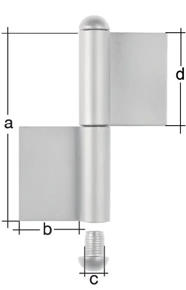 Konstruktionsband Typ K04 2-tlg.Anschweißen EdelstahlRundkopf 180/50/14/90mm GAH Markenprodukt