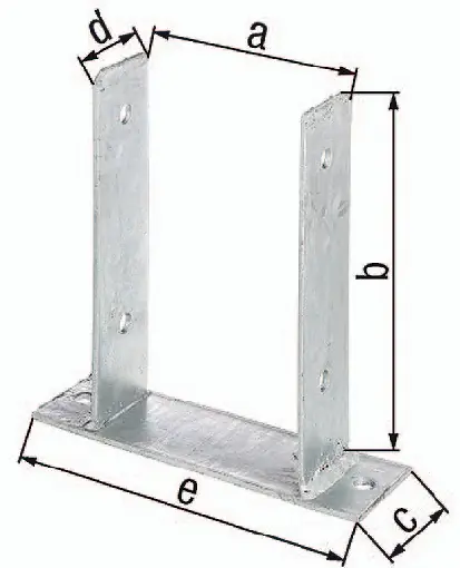 Billig U-Pfostenträger ETA-10/0210 91x200x60x50x200mm TZN z.Aufschr.GAH