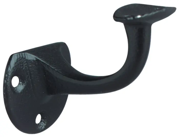 Handlaufträger Gusseisen schwarz lack.D.Wandplatte 53mm gewölbte Auflage DENI Aktuell