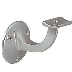 Handlaufträger Alu.silberf.elox.D.Wandplatte 53mm gewölbte Auflage DENI Top-Seller