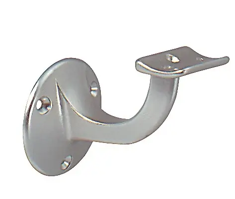 Handlaufträger Alu.silberf.elox.D.Wandplatte 53mm gewölbte Auflage DENI Top-Seller