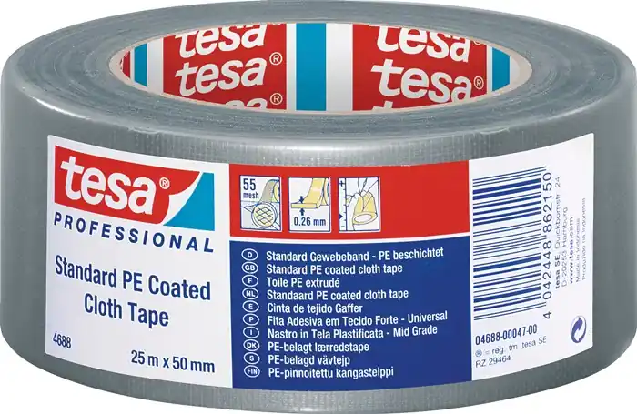 Wochenendangebot Gewebeband tesaband® Stand.4688 silber-matt L.25m B.50mm Rl.TESA VE: 5 Stück