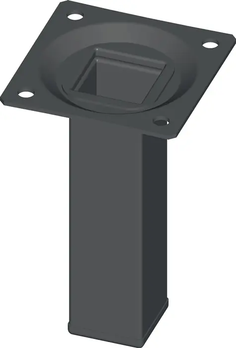 Möbelfuß schwarz RAL 9005 25x25mm H.150mm Platte ALFER ALUMINIUM VE: 4 Stück Direkt Vom Hersteller