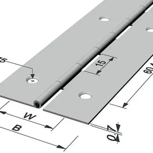 Stangenscharnier B.offen 32mm S.0,7mm 600mm Fe verms.PG Top-Seller