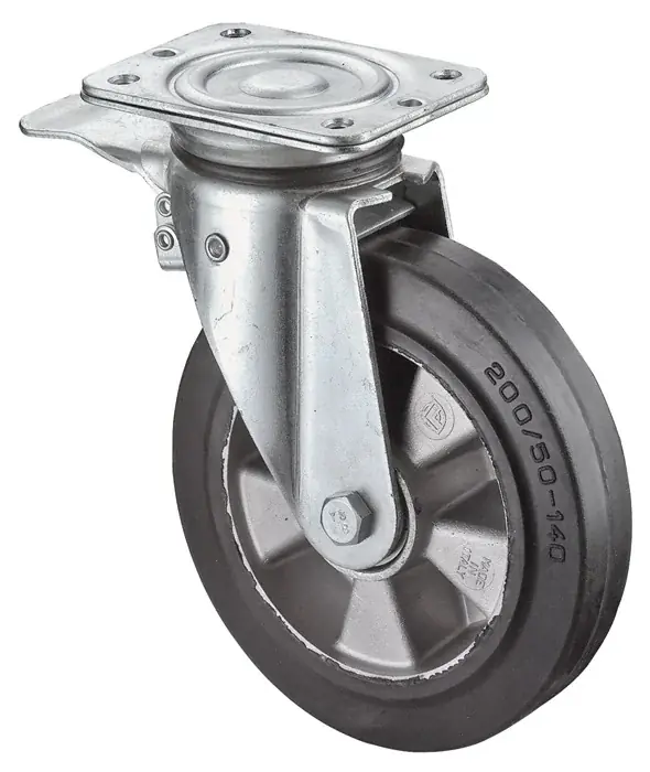 Schwerlastlenkrolle D.160mm Trgf.350kg Totalfesteller Elastikgummi 135x110mm Sichere Zahlung