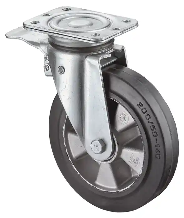 Schwerlastlenkrolle D.160mm Trgf.350kg Totalfesteller Elastikgummi 138x110mm Meistverkauft
