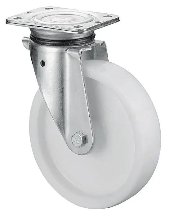 Geprüft Schwerlast-Lenkrolle D.125mm Trgf.300kg Ku.Platte L105xB85mm BS ROLLEN