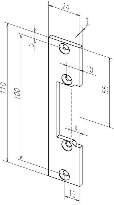 Aktuell Flachschließbl.106 STA verz.ktg.B.24xL.110mm DIN L/R ASSA ABLOY
