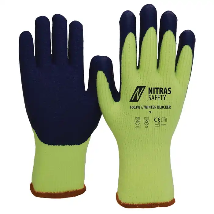 Aktuell Kälteschutzhandschuhe WINTER BLOCKER Gr.9 neongelb/blau EN 388,EN 511 PSA II VE: 12 Paare