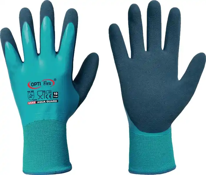 Zertifiziert Handschuhe Aqua Guard Gr.11 blau EN 388 PSA II PA m.Latex/Latex OPTIFLEX