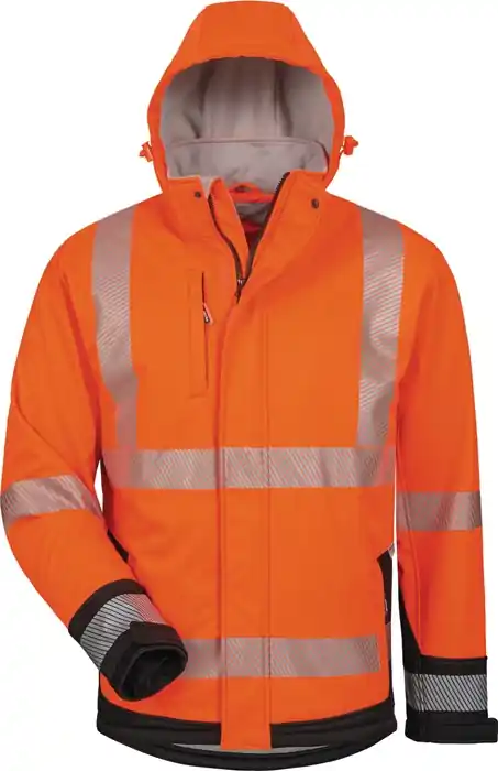 Warnschutz-Softshelljacke Lukas Gr.L orange/schwarz ELYSEE Top-Seller