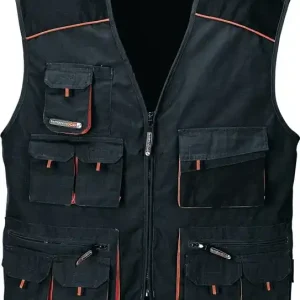 Weste Gr.54 dunkelgrau/schwarz/orange TERRATREND Super-Preis