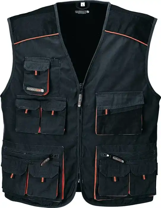 Weste Gr.54 dunkelgrau/schwarz/orange TERRATREND Super-Preis