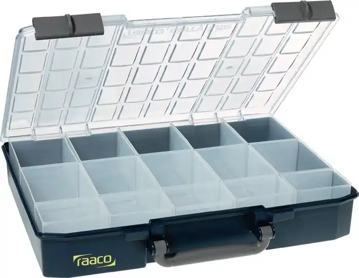 Preis Gesenkt Sortimentskasten Carry Lite B415xT330xH80mm 15 Fächer blau RAACO