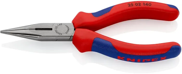 Flachrundzange L.140mm flach/rund ger.pol.Mehrkomp.-Hüllen KNIPEX Preisknaller