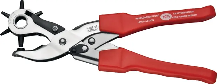 Revolverlochzange Gesamt-L.250mm hebelübersetzt 2/2,5/3/3,5/4/4,5mm Ku. Mega-Angebot